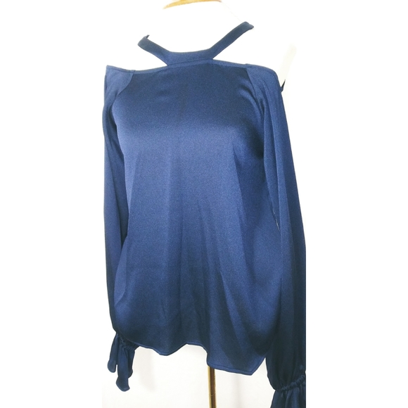 NWOT I. State cold shoulder silky shirt - Picture 1 of 2